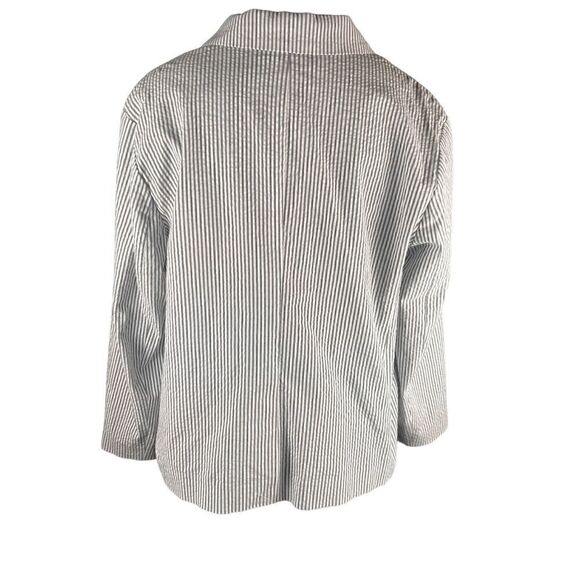 COPY - J.Jill XLP long sleeve gray striped one button blazer lightweight career… - Picture 4 of 6